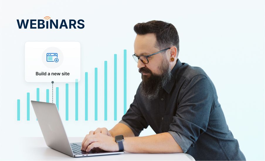 Man on laptop learning from scaling smart webinar