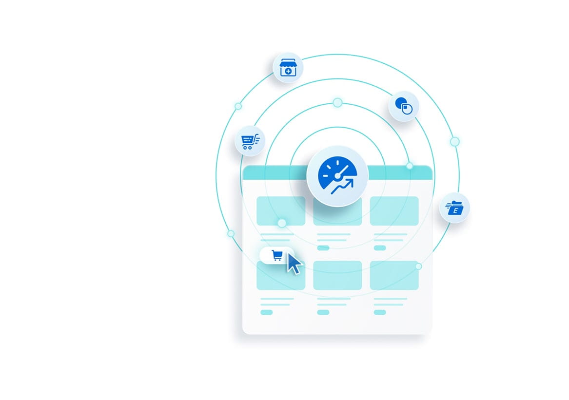 Illustration depicting WP Engine plugins surrounding an ecommerce website