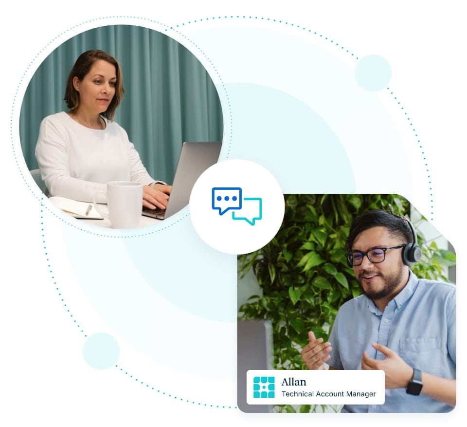 WP Engine Support person and a customer connecting