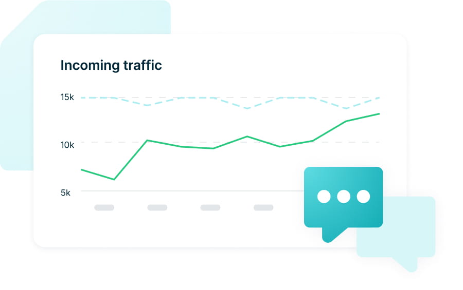 Graphic depicting the support and guidance available while your site and traffic scales
