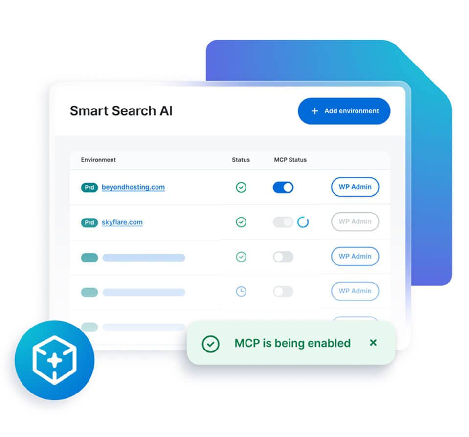 MCP dashboard with smart AI tools