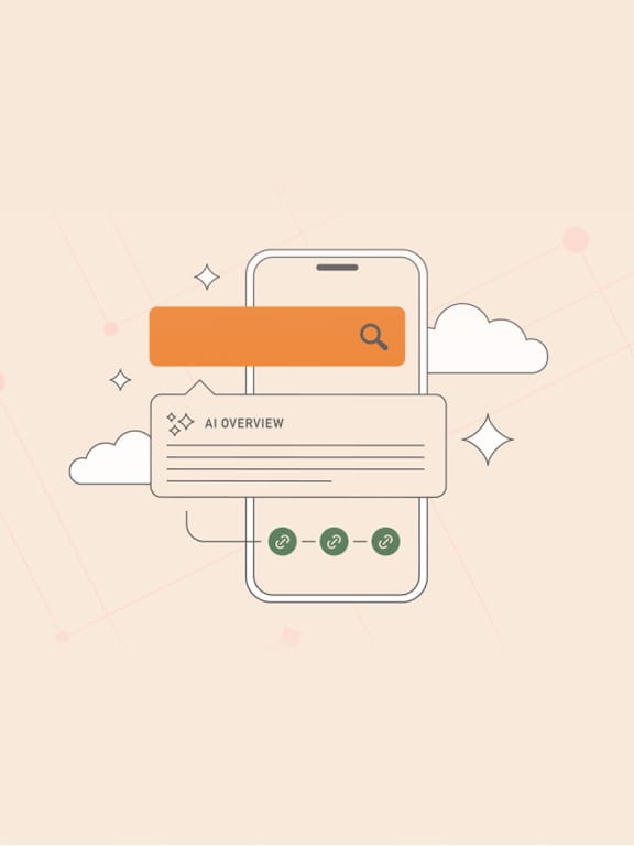 Illustration of mobile device using AI search