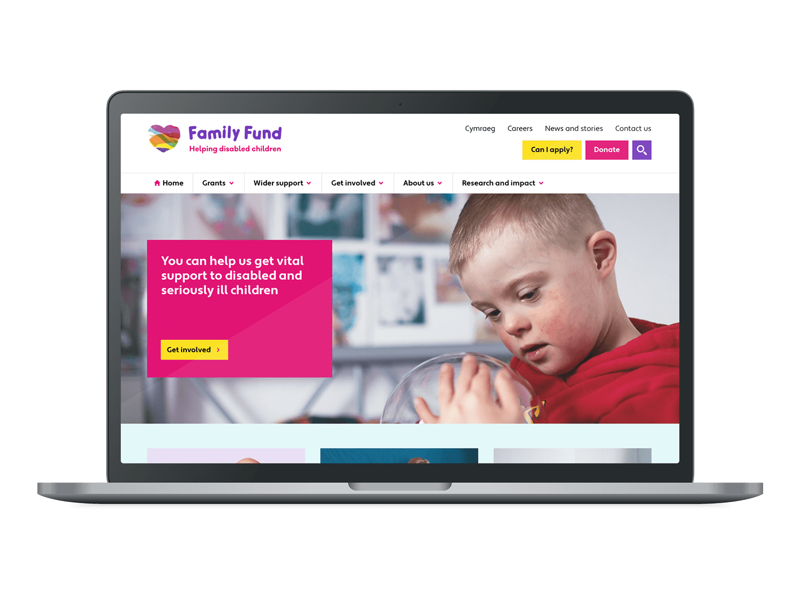 Screenshot of Family Fund website by Mixd