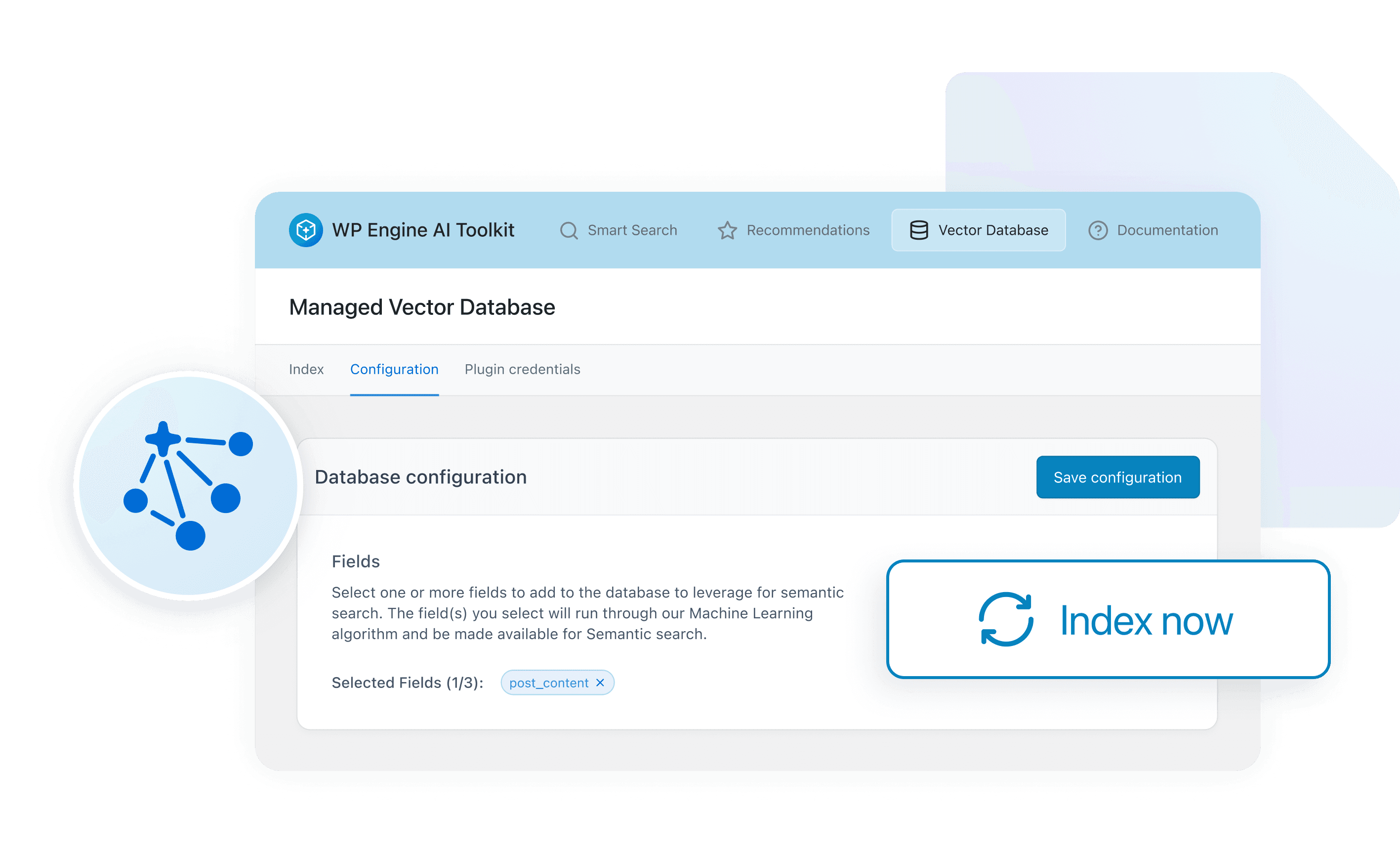 managed vector database showing interface and product icon
