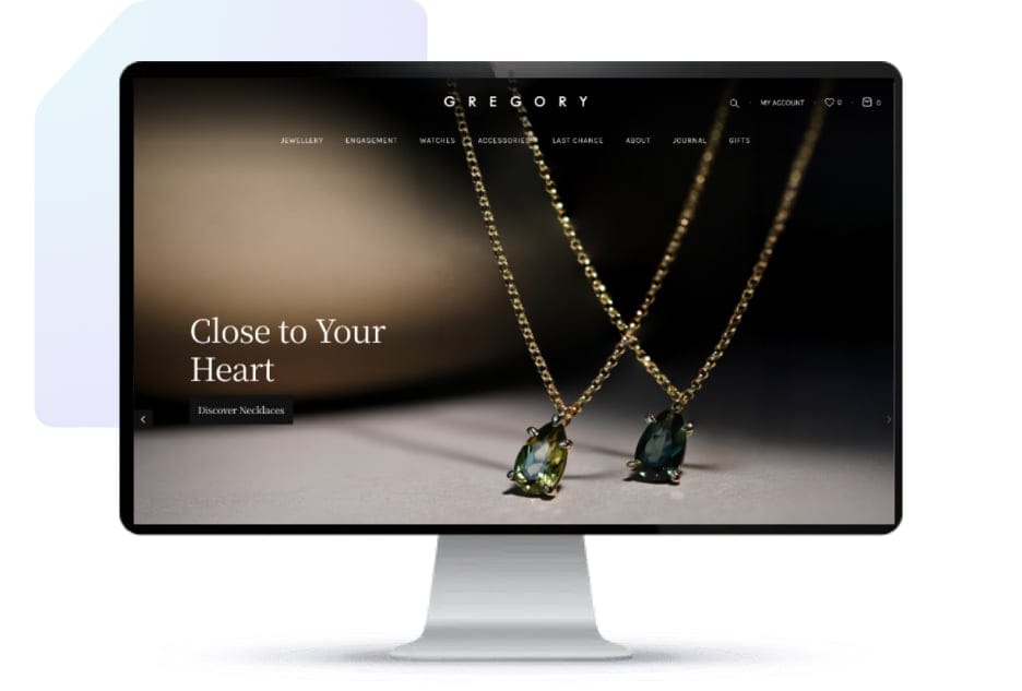 homepage of a fine jewelry eCommerce website backed by WordPress WooCommerce hosting