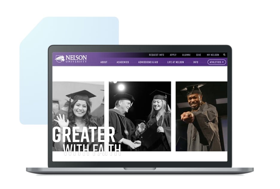 Nelson University website by Click Here Labs
